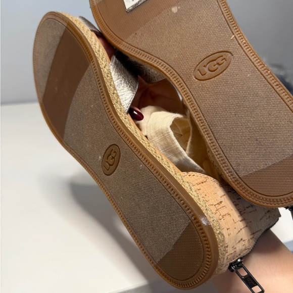 UGG Silver and Cream Women's Sandals - Picture 9 of 9